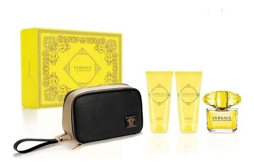 Versace Yellow Diamond Set Perfume 90 ml + Crema 100 ml + Gel 100 ml + Bolso