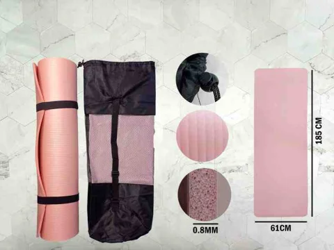 ESTERILLA ROSADA DE YOGA 0.8MM 185X61CM MAT 12031RS