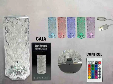 LAMPARA RGB ROSE DIAMOND ROSA GRD P/MESA 13232-4