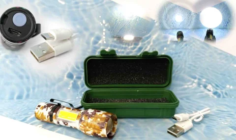 LINTERNA LED ESTUCHE VERDE CAMO-MARRON 1894M