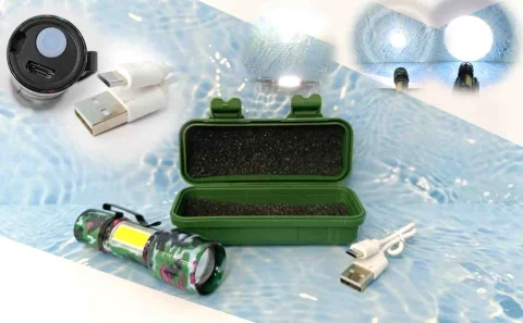 LINTERNA LED ESTUCHE VERDE CAMO-ROJO 1894R