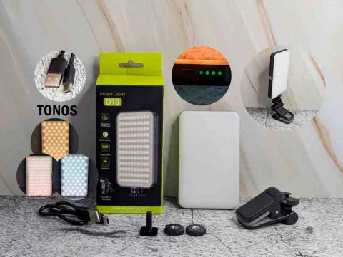 PANTALLA LUZ D10 P/CELULAR RECT 2TONOS VIDEO LIGHT D10
