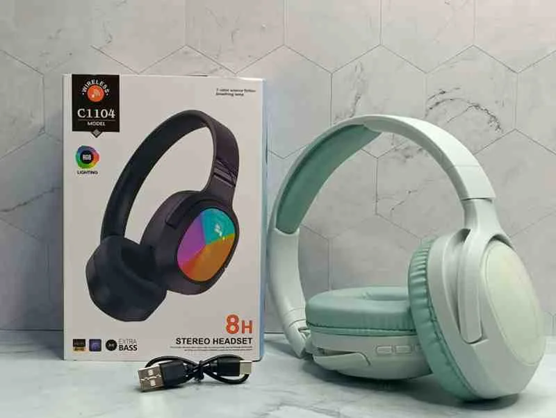 AUDIFONO C1104 8H VERDE RGB WIRELESS 101104-V