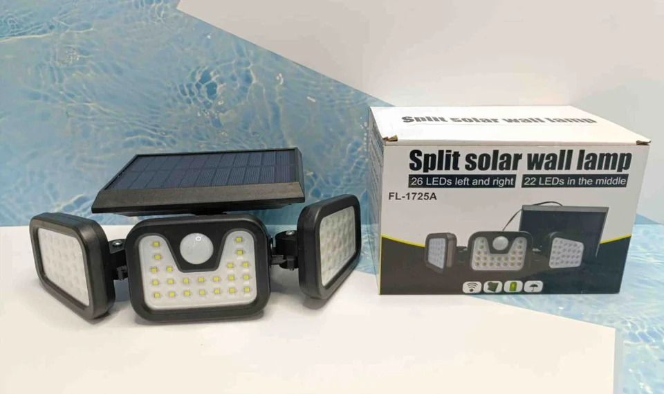 LAMPARA LED FL-1725A SOLAR 3 PANTALLAS